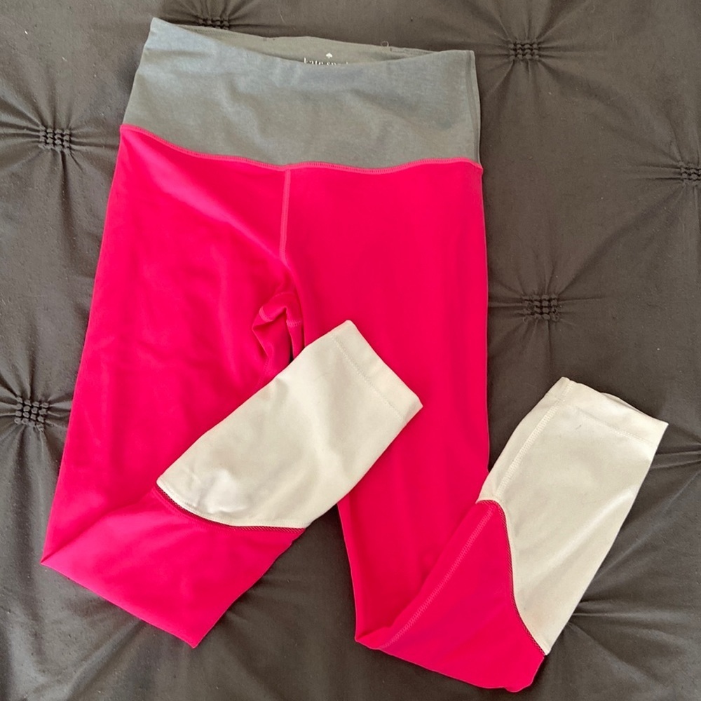 Kate Spade leggings in grey, hot pink, white - Picture 2 of 5